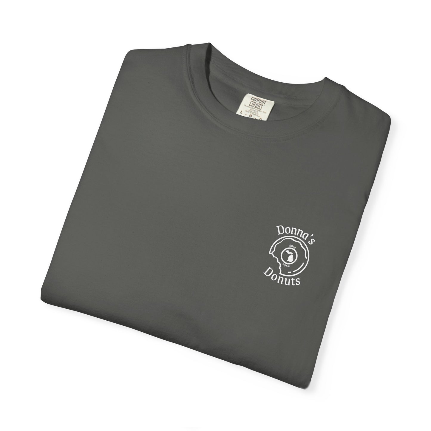 Vintage 'Donna's Donuts' Logo T-Shirt — Garment-Dyed Crew Tee