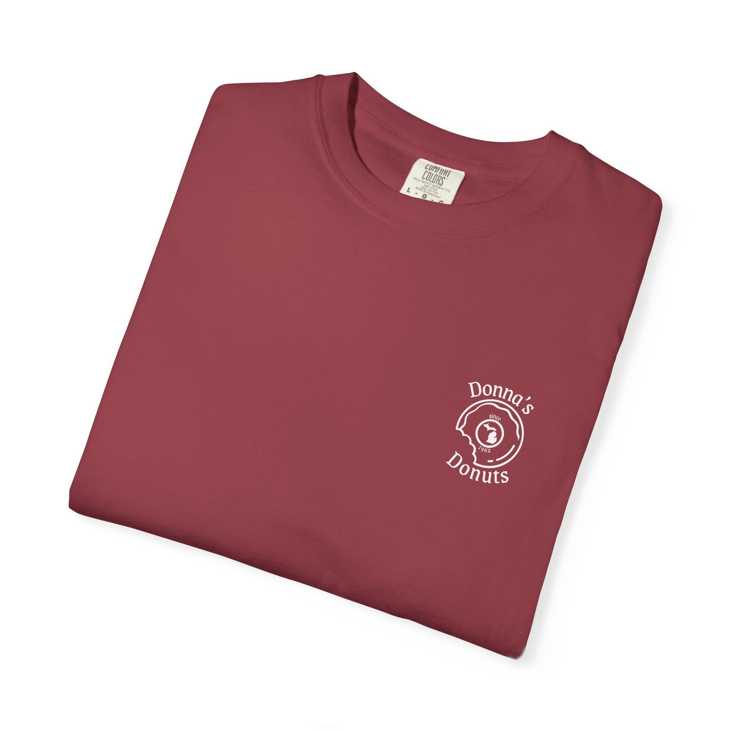 Vintage 'Donna's Donuts' Logo T-Shirt — Garment-Dyed Crew Tee