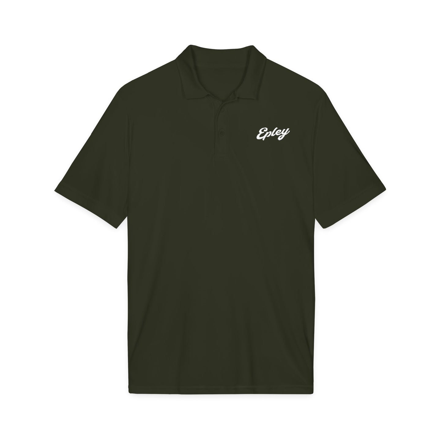 Embay Script Logo Polo — Men’s Black Performance Golf Shirt
