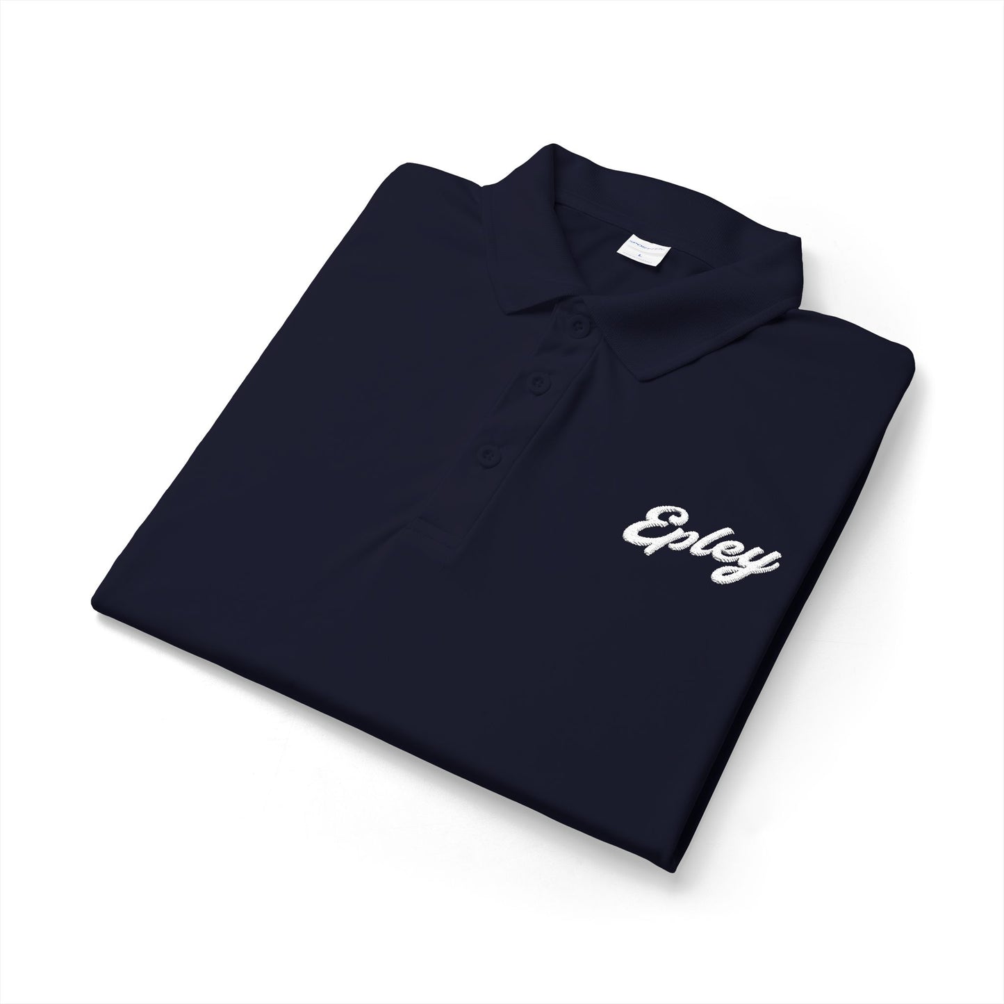 Embay Script Logo Polo — Men’s Black Performance Golf Shirt