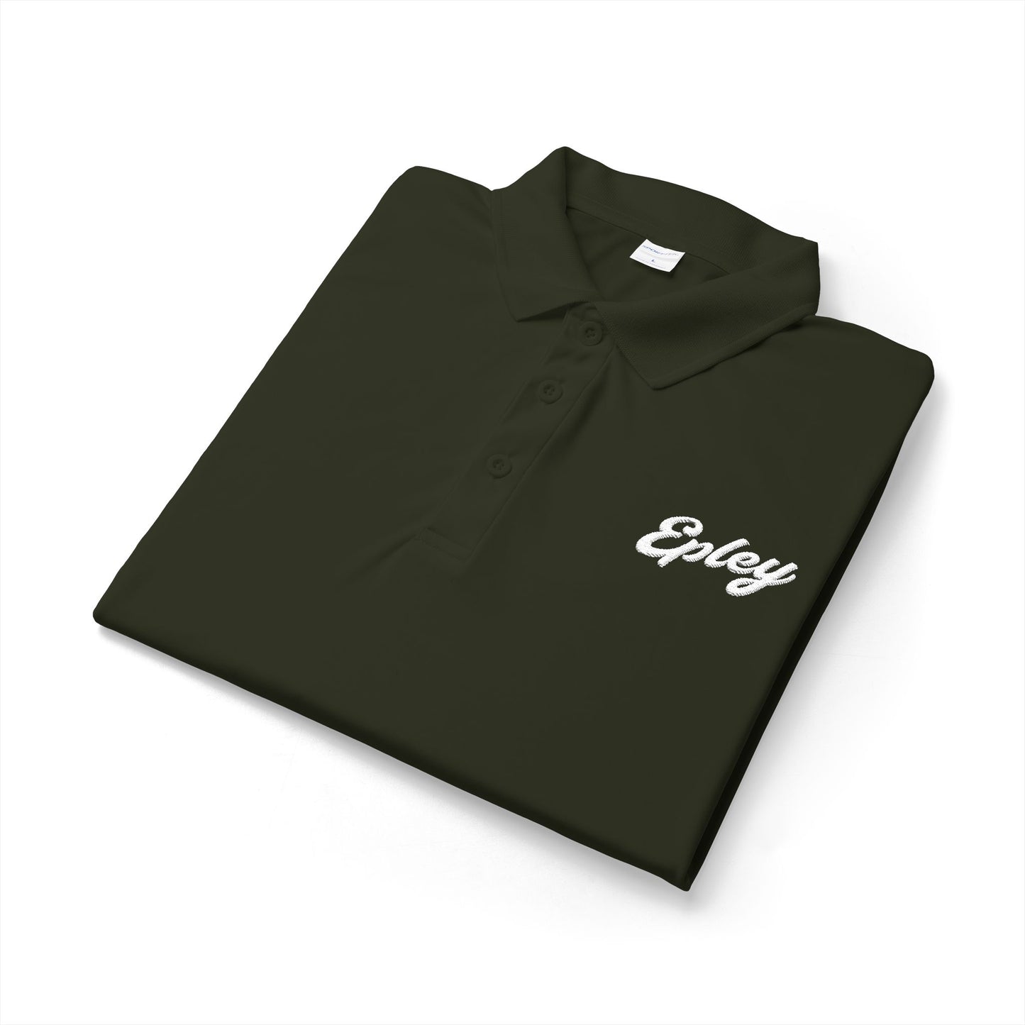 Embay Script Logo Polo — Men’s Black Performance Golf Shirt