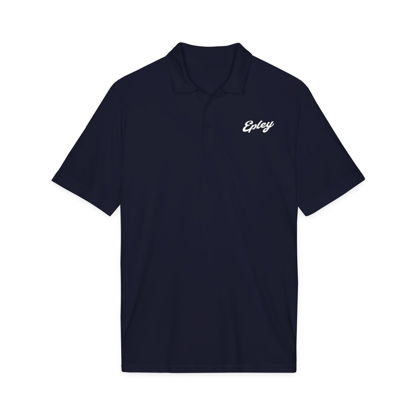 Embay Script Logo Polo — Men’s Black Performance Golf Shirt