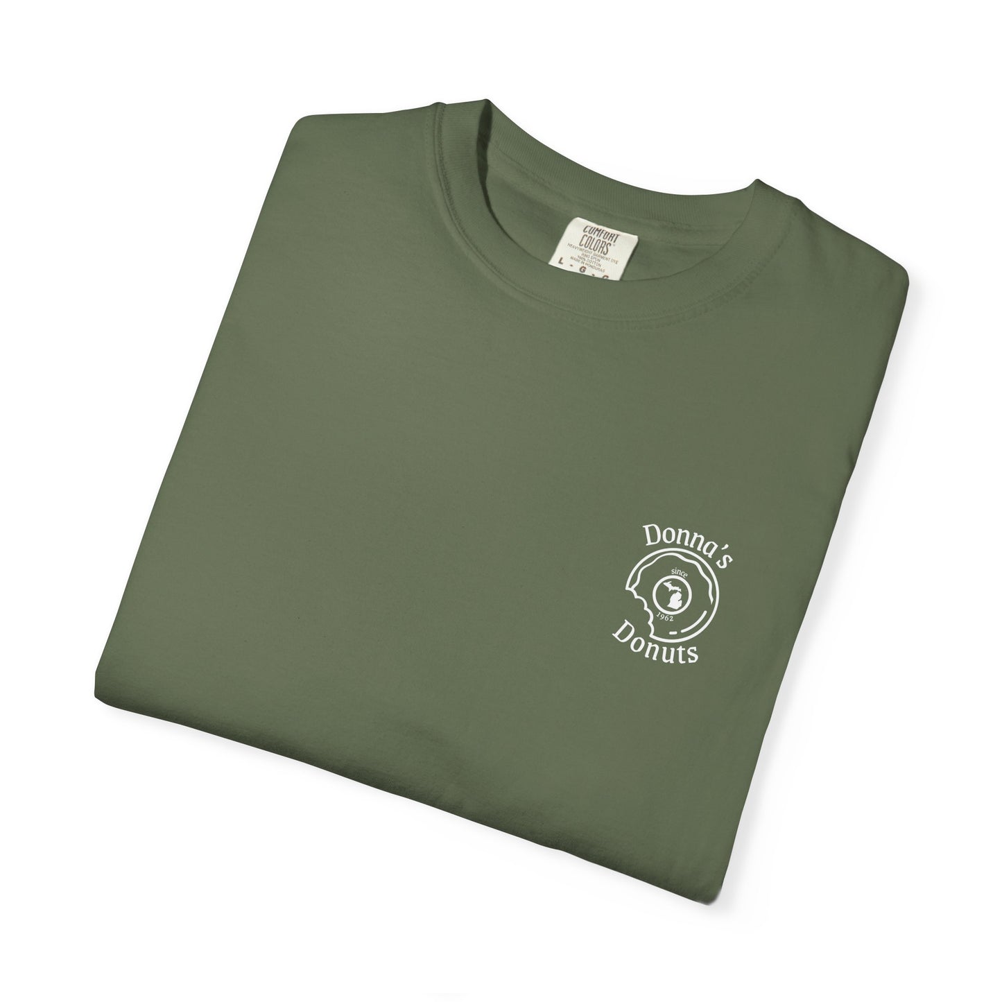 Vintage 'Donna's Donuts' Logo T-Shirt — Garment-Dyed Crew Tee
